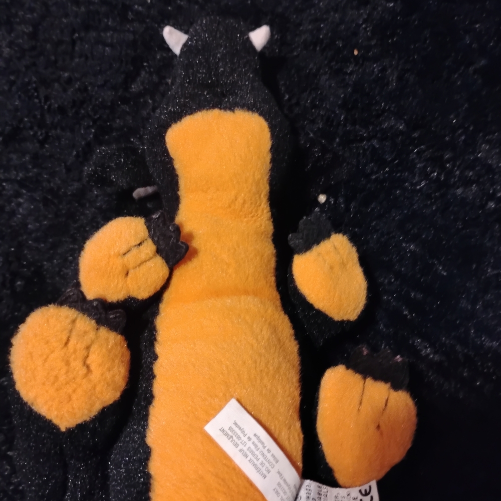 GANZ Black and Orange Plush Dragon